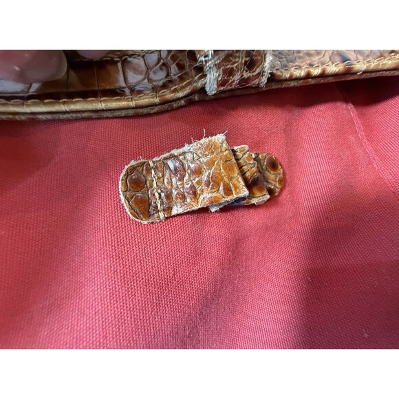 Brahmin Tisbury Collection Raffia Woven Straw Body Vintage & Croc Leather Trim - Picture 16 of 16